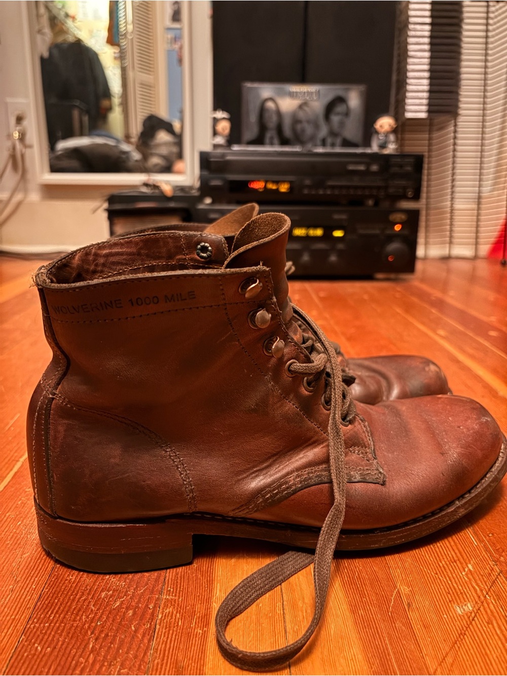 Wolverine 1000 Mile Brown Leather Lace-Up Men's Work Boots - 7.5D (Fits US 8)